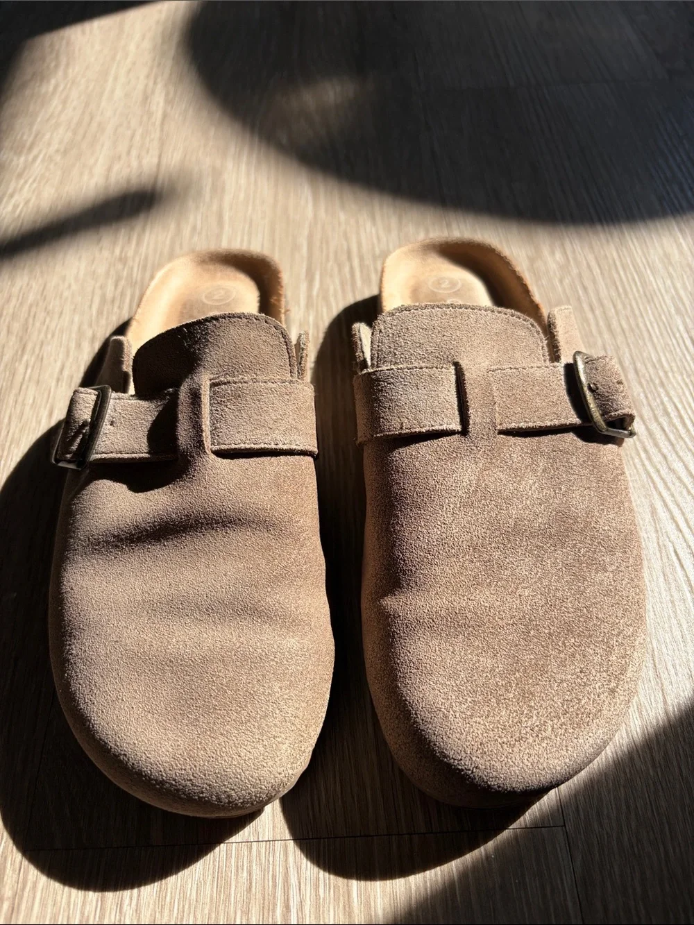 Cat & Jack Kids Brown Suede Slip-On Clogs with Buckle